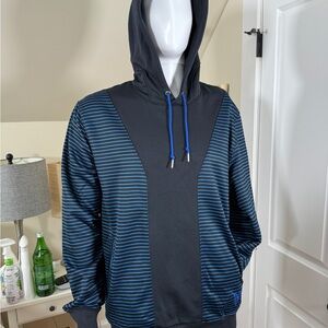 Jordan Jumpman Black Blue Striped Pullover Hoodie Carmelo Anthony Mens L